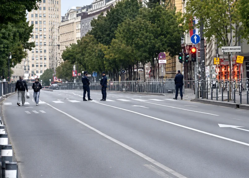 Блокиран део центра града, близу седишта Републичке изборне комисије: Ограде код Лондона и на Теразијама (ВИДЕО)
